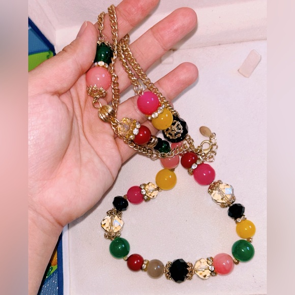 ALDO Colourful Stones Long Necklace - RARE FIND - Picture 4 of 6